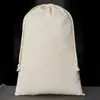 Bolsa de Algodón Grueso con Cordón en Color Natural, Se Puede Estampar con Logo, Bolsa de Algodón Puro para Guardar Joyería y Bolsa de Regalo