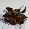 Flores artificiales Austin de 6 cabezas transfronterizas para decoración de hotel, hogar y casa de huéspedes, decoración de bodas, flores falsas