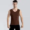 Chaleco térmico sin costuras transfronterizo para hombre, otoño e invierno, terciopelo alemán, forrado de forro polar, engrosado, ropa interior calefactora, camiseta de capa base, chaleco para hombre