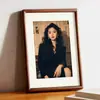 Suporte de Exibição de Porta-Retrato de Família em Madeira Maciça com Acabamento de Alto Padrão, Impressão de Fotos em Nogueira Preta, Moldura Comemorativa para Impressões de Fotos 6 polegadas 8 polegadas