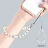 Corrente de Celular Lanyard Pulseira de Pérola Cristal Pulseira de Pulso Anti-Perda de Alta Qualidade Corda de Ombro Pingente Curto para Capa de Celular