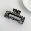 Pinza para el Cabello Cuadrada con Estampado de Leopardo Transfronteriza para Mujer, Pinza de Tiburón para Cabello Fino, Accesorio para el Cabello Elegante de Moda de Alta Gama