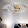 Decoración de iluminación LED para sala de estar pintura colgante pared de fondo de sofá pintura colgante mural habitación dormitorio mural pluma pintura de cabecera