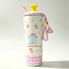 Copo Térmico 316 para Meninas, Novo Copo de Aço Inoxidável de Alto Estilo e Grande Capacidade para Café Gelado, Copo de Água com Canudo para Estudantes