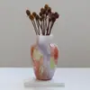 Jarrón de Cristal Rosa Degradado de Lujo Ligero, Hermoso Diseño para Casa Nueva, Jarrón de Cristal para Mesa de Comedor Medieval Francesa de Nicho Venta al por Mayor
