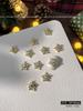 Enfeites de unha de floco de neve de natal, liga de ouro e prata, diamante, luz de flash requintada, ornamentos de armadura de luxo para uso no atacado