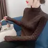 Suéter de base para mulheres, gola alta discreta, roupa íntima, novo estilo outono 2026, vestuário feminino, manga longa, estilo curto, tricô, top para o início do outono