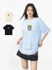 Verano Nuevo Estilo Estampado Afro Algodón Puro Manga Corta Mujer Moda Estilo Americano Holgado Adelgazante Versátil Top Camiseta para Mujer