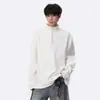 Sudadera de Pana Alemana con Retazos y Cuello Alto Estilo Americano de Nasa para Hombre, Nuevo Estilo Otoño e Invierno, Forrada de Polar, Cálida, Corte Holgado Informal