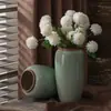 Vaso Cerâmico Chinês Estilo Novo de Jingdezhen, Ornamentos Clássicos em Celadon, Recipiente para Arranjo Floral Hidropônico de Bancada para Vila de Aluguel, Frete Grátis