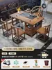 Mesa de Chá Pequena e Conjunto de Cadeiras para Varanda Sala de Estar Casa Novo Estilo Chinês Madeira Maciça Mesa de Chá Kung Fu Zen Mesa de Chá Multifuncional