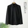 ¡Pedido Completo! Composición de Fibra de Bambú, Amigable con la Piel y Cómodo, ¡Resistente a las Arrugas y con Buena Caída! Camisa de Manga Larga Lisa para Hombre de Negocios Ligero