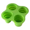 Molde de Bandeja de Hielo de Silicona con 4 Cavidades y Tapa Plegable Molde Casero para Helado Caja de Suplementos Alimenticios de Silicona para Niños