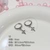Aretes de Aro con Puños para Oreja de Cobre Ecológico con Incrustaciones de Diamantes, Estrella de Cuatro Puntas, Cruz, Luna para Mujer, Aretes de Diseño Nicho, Joyería
