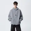 Chaqueta con forro polar para hombre, nuevo estilo otoño e invierno, engrosada, cálida, holgada, moderna, versátil, sudadera con capucha y cremallera estilo americano