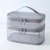 Bolsa de cosméticos de malla gran capacidad bolsa de almacenamiento de maquillaje artículos de tocador bolsa de almacenamiento de viaje portátil logo impreso