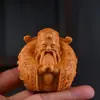 Salão Dourado Madeira Maciça Escultura Fu Lu Shou Samsung Três Deuses da Prosperidade Pega Pequenos Enfeites Animal de Estimação para Chá Artesanato em Escultura de Madeira Mesa
