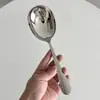 Acero Inoxidable 304 Cuchara para Huevo de Ganso Mango Corto Cabeza Grande Cuchara para Sopa Patrón Martillado Casera Espesada Profundizada Cuchara para Harina Cuchara para Servir Fideos