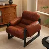 Cómodo sillón reclinable de ocio con reposabrazos estilo americano, pintura al óleo de la Isla de Jersey, diseño clásico vintage, estética retro, la primera opción para la sala de estar