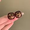 Pendientes de Tachuela Melad Ancora con Estampado de Leopardo Rojo Cálidos para Otoño e Invierno para Mujer, Pendientes Elegantes de Clip con Diseño Geométrico