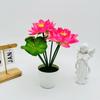 Três grandes Lótus Dormindo coloridos, bonsai, flor artificial, decoração de sala de estar, flor de plástico, flor artificial, adereços de decoração de piscina com paisagem artificial