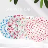 Gorro de ducha con estampado de puntos de dibujos animados, PE engrosado, impermeable, adecuado para adultos y niños, protege contra los vapores de aceite y el polvo