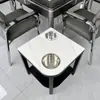 Mesa de Mahjong Tampo de Rocha Mesa de Centro Suporte de Chá Sala de Xadrez e Cartas Mesa de Chá Mesa de Centro Especial para Xadrez e Cartas Salão de Mahjong Suporte de Xícara de Chá de Alta Qualidade