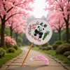 Leque Redondo Bordado de Suzhou, Bordado Dupla Face, Tema Panda de Chengdu, Leque de Dança Estilo Antigo, Leque para Foto, Venda Direta de Fábrica