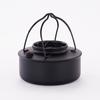 Set de tetera con estufa circular para acampar al aire libre de acero inoxidable 304, color negro puro, juego de recipientes Shira para cocinar en camping