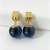 Brincos Série Azul Medieval Ocidental Agulha de Prata S925 Temperamento Moda Idade Brincos Femininos Brincos