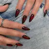 Peças de Unha Usáveis Pretas Góticas Borradas Y2K Cool Venda Quente de Comércio Exterior Manicure de Unha Curta Amêndoa