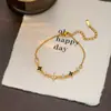 Pulsera Rombo Trébol Completa de Diamantes Micro-Pavé Estilo Francés Lujo Ligero para Mujer Moda Exquisita Versátil Gama Alta Nicho Pulsera Cielo Estrellado
