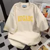 Camiseta Informal de Manga Corta Oversize con Estampado de Letras de Marca de Moda Verano Estilo Perezoso Universitario Ropa de Trabajo Vintage Top