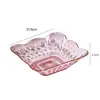 Cuenco cuadrado de fruta de lujo ligero de alto valor para sala de estar, mesa de centro del hogar, plato de fruta, bandeja transparente para exhibir dulces y bocadillos, gran capacidad