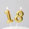 Vela Digital Criativa Dourada em Formato de Balão 520 Dia dos Namorados Decoração de Bolo de Primeiro Aniversário Infantil Plug-In