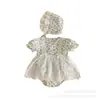 Vestido Ranita de Verano para Bebé Recién Nacida Niña, Manga Corta Encaje, Atuendo de Princesa para los Cien Días, Atuendo Personalizable para Gatear
