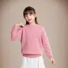 Nuevo suéter de otoño e invierno para niñas, top de manga larga con cuello redondo 2025, tejido de punto de invierno para mujer, capa base, ropa interior para niños