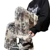 Pantalones Versátiles para Hombre para Otoño e Invierno, Tie-Dye con Forro Polar, Tendencia Juvenil Deportivos Casuales, Pantalones Casuales Rectos para Hombre