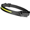 Sensor de Onda de Silicona Cabezal Cob Linterna Frontal para Exteriores Luz para Ciclismo Recargable por USB Luz para Correr LED Luz Fuerte para Exteriores Luz Fuerte para Exteriores