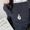Collar Suéter Diseño Simple para Mujer Collar Largo de Alta Gama Temperamento Nicho Cadena Suéter Doble Capa Joyería al Por Mayor