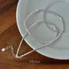 Colar Corrente Fina Quebrada Prateada Não Desbota em Aço Titânio Corrente de Clavícula Corrente Exposta Feminino Empilhado Design de Alto Padrão