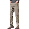 Pantalones Casuales de Pana Ligeros para Hombre de Otoño e Invierno Tubo Recto Microelásticos Juventud Negocios Engrosados Casuales Cálidos Casuales