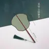 Abanico de Caligrafía con Espacio en Blanco para Escribir, Abanico Pintado a Mano por Ambos Lados, Estilo Hanfu, Estilo Antiguo, Abanico con Borla, Arte de Bambú