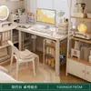 Penteadeira para Quarto de Menina, Mesa de Maquiagem Dois em Um, Novo Modelo 2025, Estilo Creme, Luxo Leve, Sensação de Alta Qualidade, Mesa de Escrita para Casa