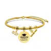 Pulsera de acero inoxidable con diseño de hueso de serpiente transfronterizo europeo y americano, regalo conmemorativo de vacaciones de la temporada de graduación, pulsera de acero de titanio con letras al por mayor