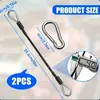 Venda Quente Transfronteiriça Universal Conveniente Aço Inoxidável Revestido de Borracha Preta Equipamento de Fitness Cabo de Aço Conjunto de 2 Peças Mosquetão 6mm