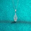 Nuevo collar Deyi de plata de ley 925 para mujer, con colgante de gota de agua hueca de 30 puntas de moissanita, cadena para clavícula.