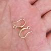 Ganchos para Orejas Chapados en Oro Real de 15 mm, Ganchos para Orejas Colgantes de Cobre Ecológico con Color Conservado, Accesorios para Pendientes Hechos a Mano DIY con Textura Metálica