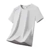 Camiseta Juvenil de Nylon Estampada para Hombre, Top Casual de Manga Corta para Exteriores, Talla Grande, Corte Holgado, Versátil, Elástica, Camiseta de Cuello Redondo