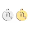 Acessórios para joias DIY aço inoxidável redondo doze constelações pingente criativo pulseira colar pingente decorativo L409